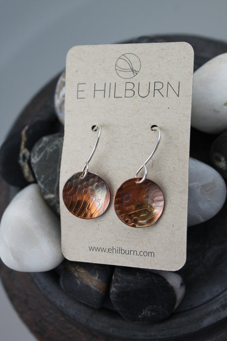 Dainty Flame Painted Copper Coral Earrings