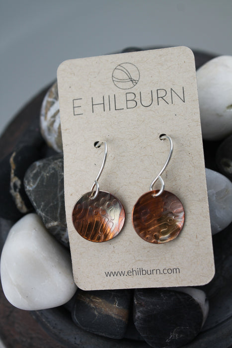 Dainty Flame Painted Copper Coral Earrings