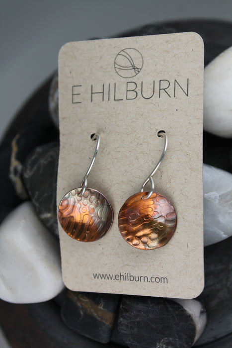 Dainty Flame Painted Copper Coral Earrings