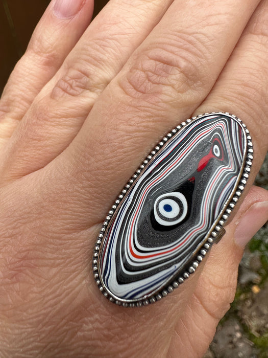 Sterling Silver Corvettite Ring size US 10.75
