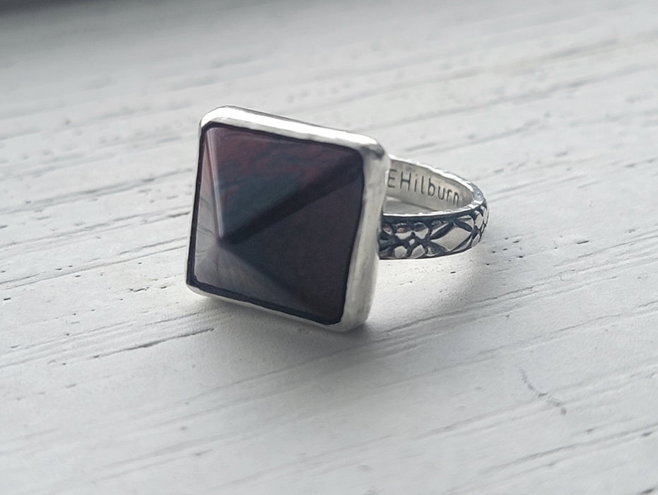 Bloodstone Pyramid Ring
