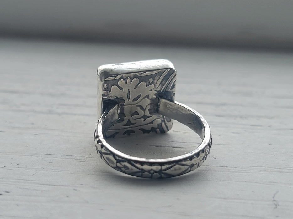 Bloodstone Pyramid Ring