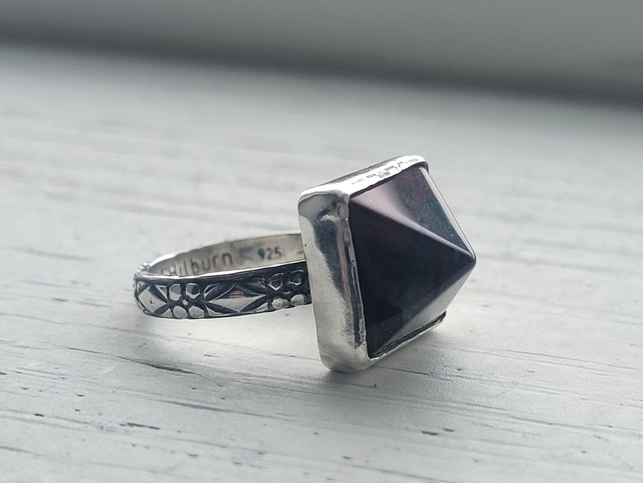 Bloodstone Pyramid Ring