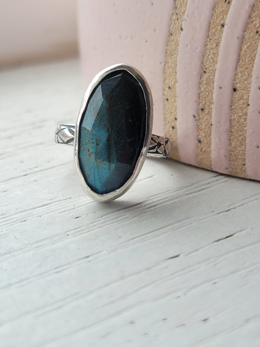 Sterling Silver Labradorite Ring Size US 7