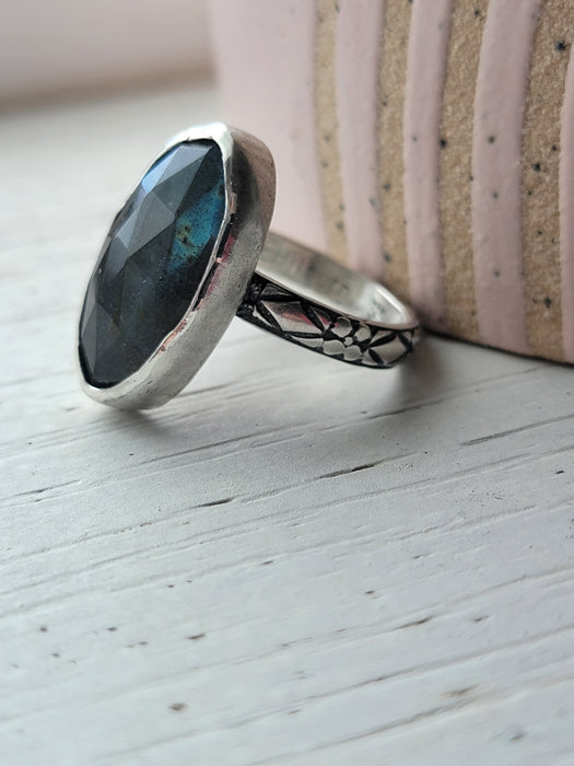 Sterling Silver Labradorite Ring Size US 7