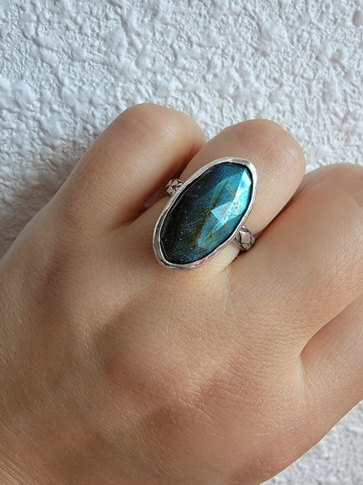 Sterling Silver Labradorite Ring Size US 7