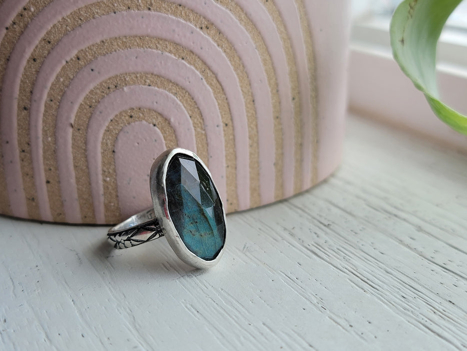 Sterling Silver Labradorite Ring Size US 7
