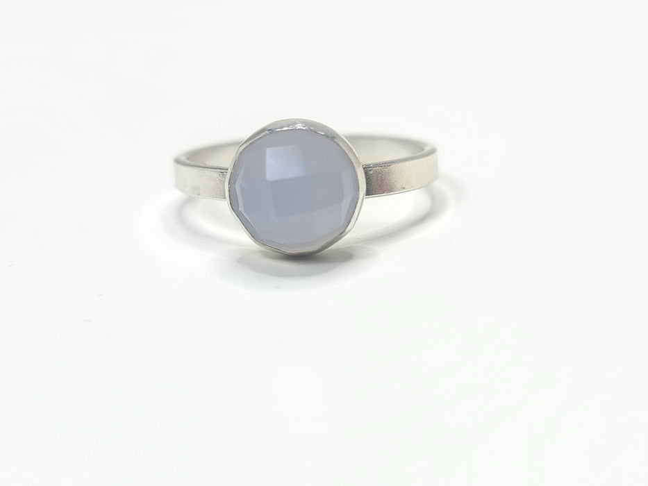 Sterling Silver Blue Chalcedony Ring Size 5