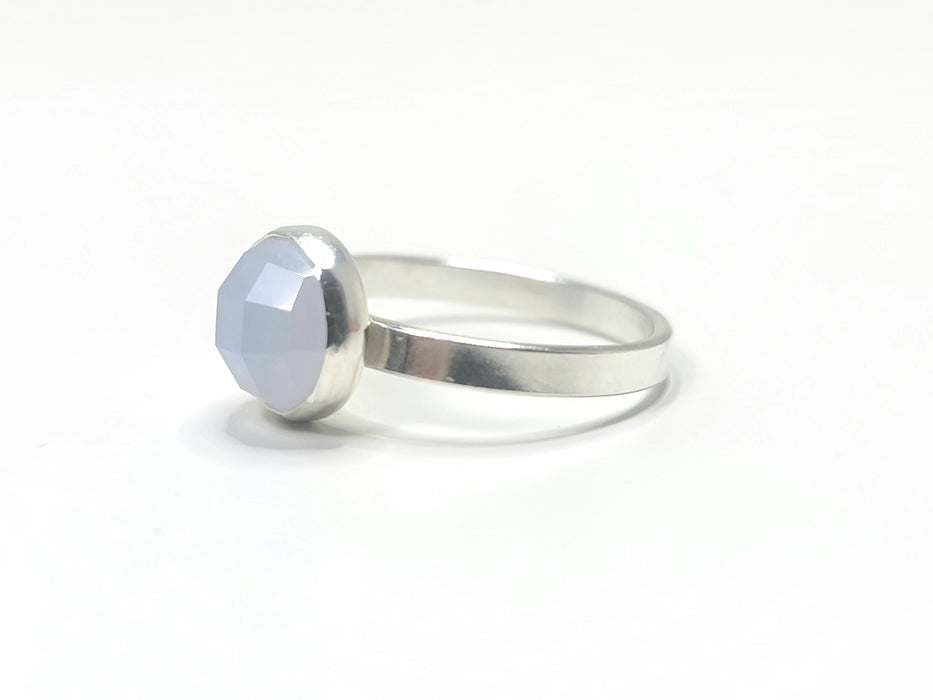 Sterling Silver Blue Chalcedony Ring Size 5