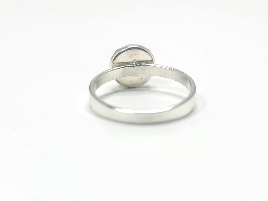 Sterling Silver Blue Chalcedony Ring Size 5
