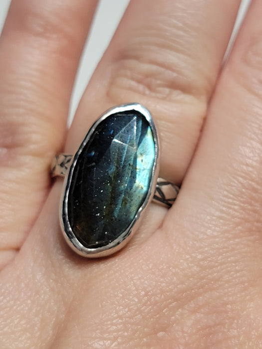 Sterling Silver Labradorite Ring Size US 7