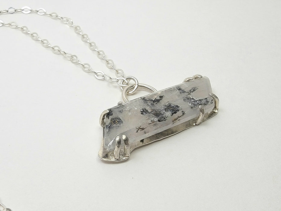 Sterling Silver Prong Set Quartz with Inclusions
