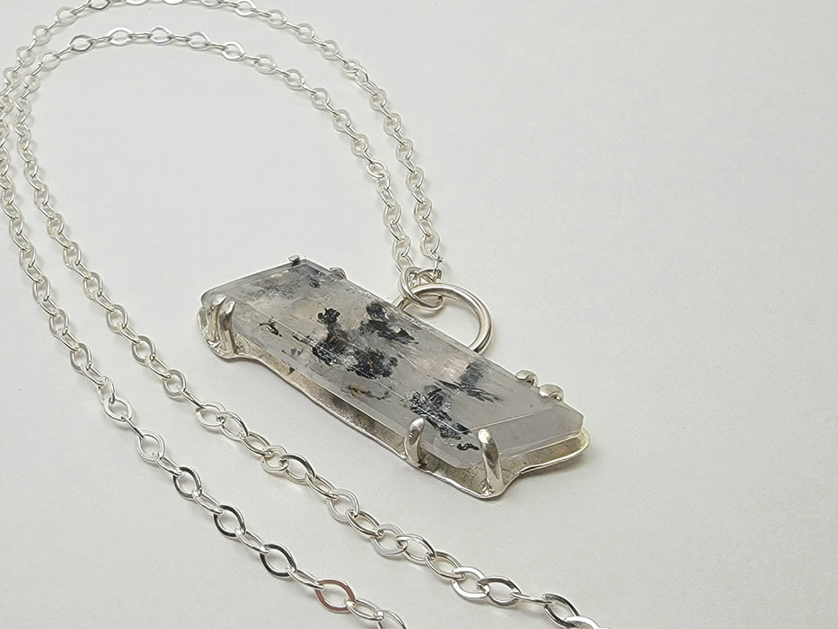 Sterling Silver Prong Set Quartz with Inclusions