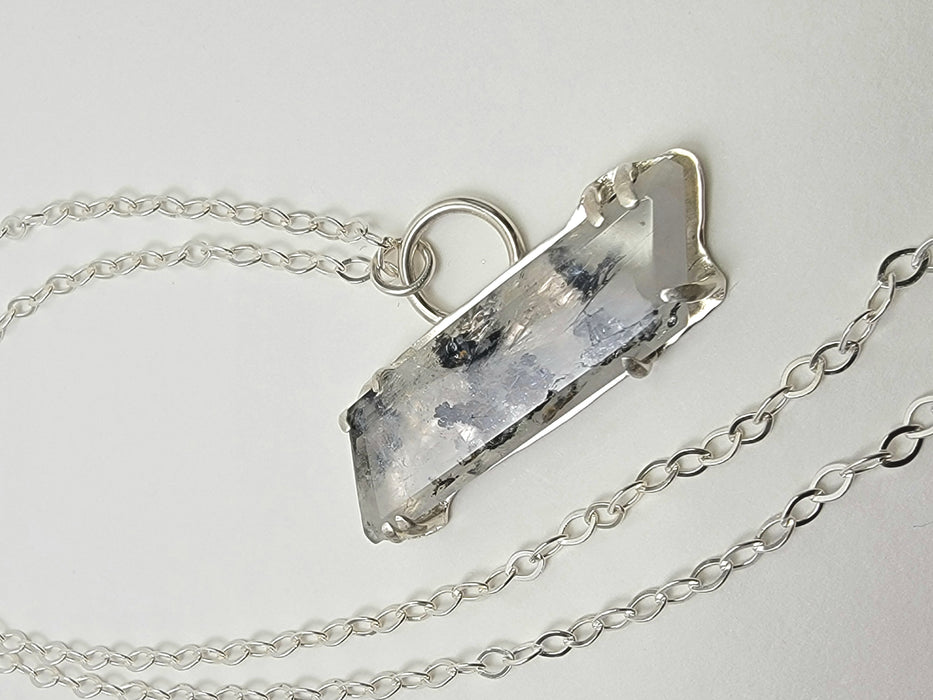Sterling Silver Prong Set Quartz with Inclusions