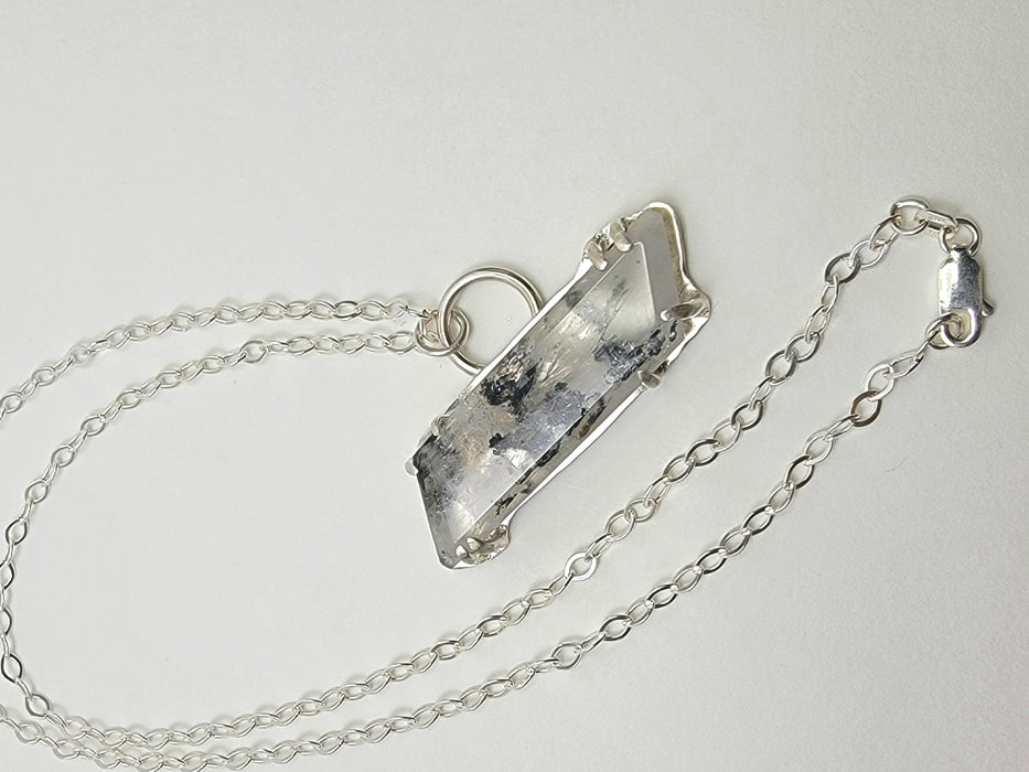 Sterling Silver Prong Set Quartz with Inclusions