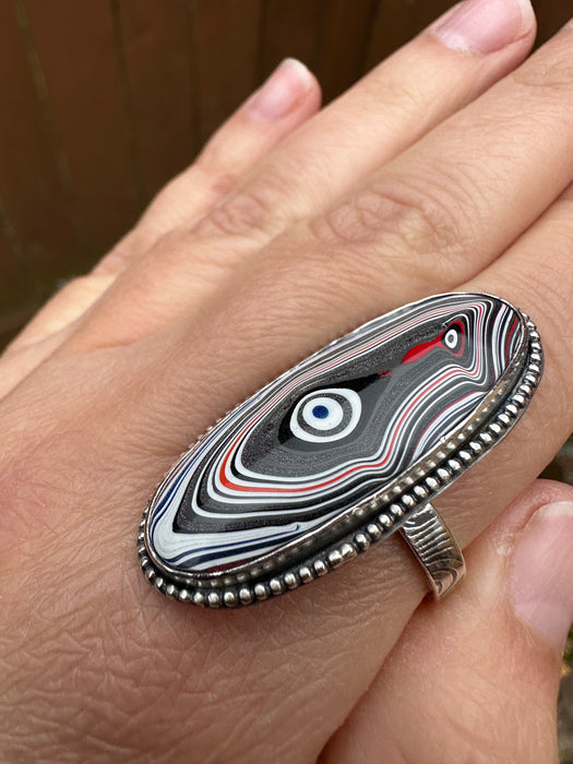 Sterling Silver Corvettite Ring size US 10.75