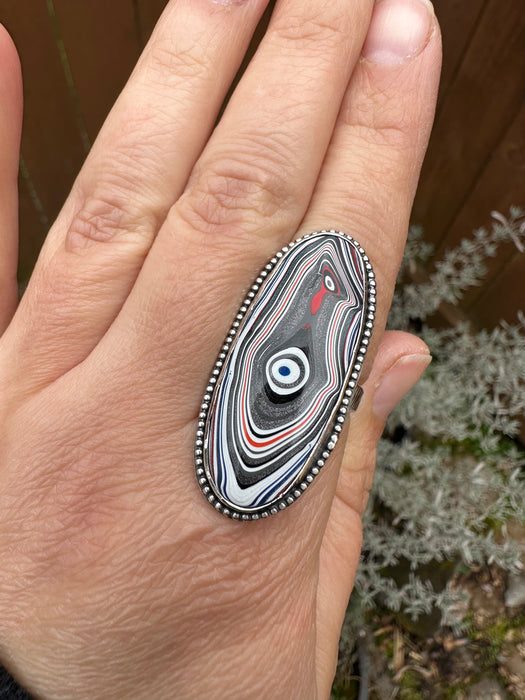 Sterling Silver Corvettite Ring size US 10.75